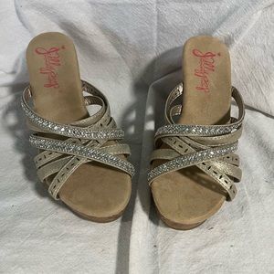 Gold Embellished Jellypop Wedge